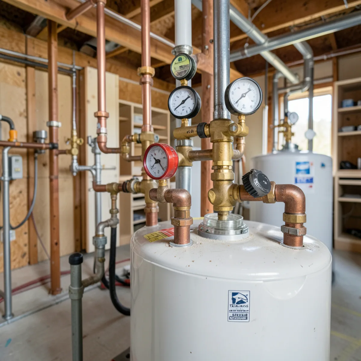 Water heater warehouse facility and code-compliant tank staging area