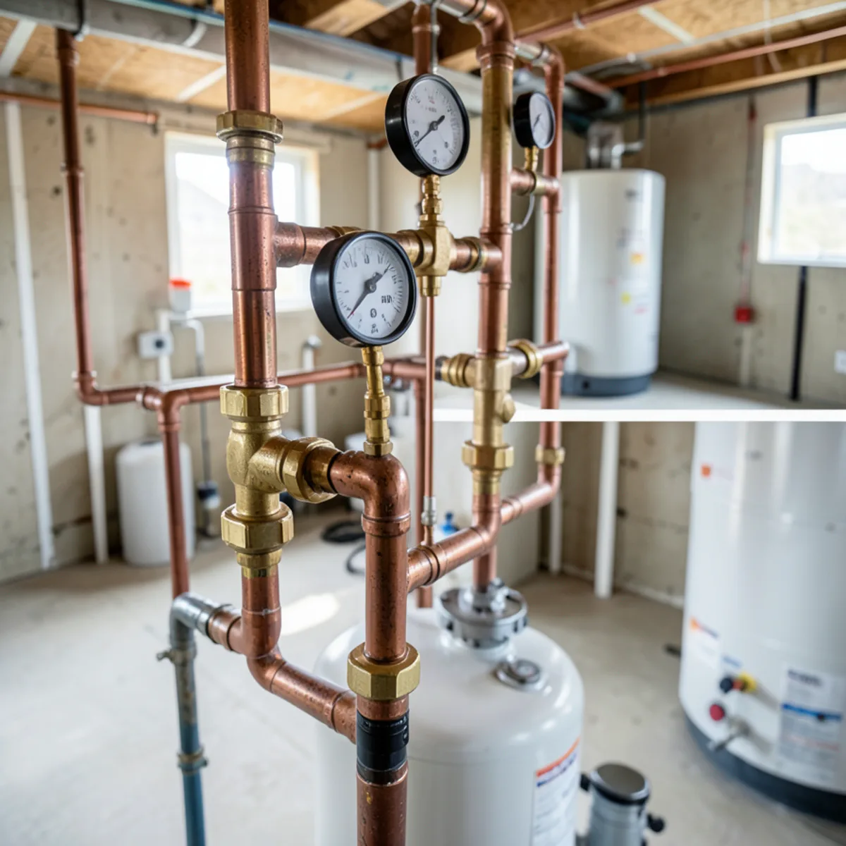 Detailed mechanical view for Water heater recirculation pump installation in Littleton, CO
